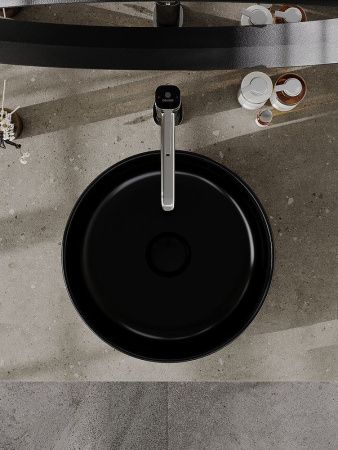 Раковина из сантехнического фарфора Orange B07-345B 30х30 накладная цвет черный