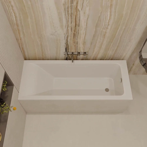 Ванна из искусственного камня Veconi SOLITA SLT17080M 170х80 пристенная прямоугольная без ножек - фото 2