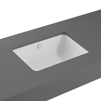 Раковина из сантехнического фарфора Vitra S20 7475B003-0618 60х40 встраиваемая цвет белый без отверстий под смеситель