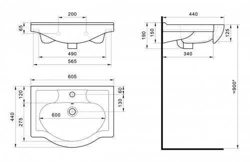 Раковина мебельная керамическая Santek Селигер 60 1.WH11.0.268 60х50 накладная цвет белый - фото 4