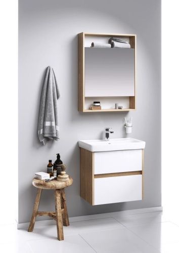 Зеркало-шкаф Aqwella Y SIT0406DB 60х80 подвесной цвет коричневый - фото 2