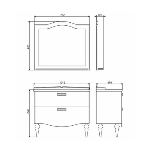 Зеркало Comforty Монако 00004136986CF 100х90 подвесное - фото 2