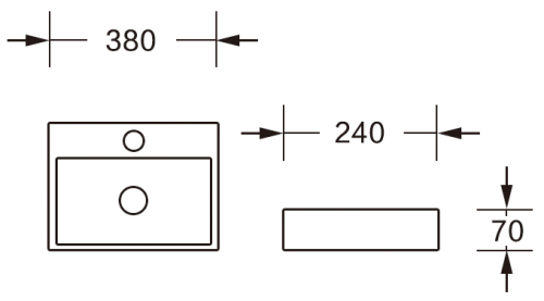 Раковина из сантехнического фарфора Milleau PERL MU7039-GW 40х20 подвесная цвет белый 1 отверстие под смеситель - фото 2