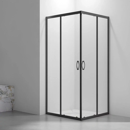 Душевой уголок Veconi Rovigo RV101B-8090-01-C4 90х80 стекло прозрачное профиль черный без поддона