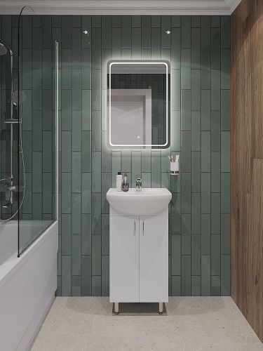 Тумба с раковиной Orange Лайт LA-45TUW+RA 50х40 напольная цвет белый - фото 5