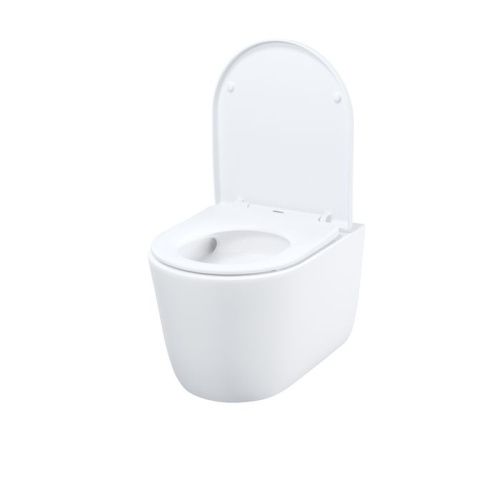 Унитаз подвесной IDDIS Slide SLIRDSEi25 белый с сиденьем микролифт безободковый смыв воронка-водоворот - фото 2