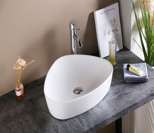 Раковина CeramaLux 9386 50х40 накладная цвет белый без отверстий под смеситель - фото 2