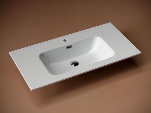 Раковина из сантехнического фарфора Ceramica Nova ELEMENT CN7002 90х50 накладная цвет белый 1 отверстие под смеситель - фото 3