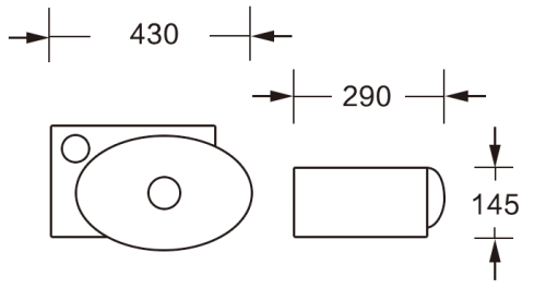 Раковина из сантехнического фарфора Milleau PERL MU058A-GW 40х30 подвесная цвет белый 1 отверстие под смеситель - фото 2