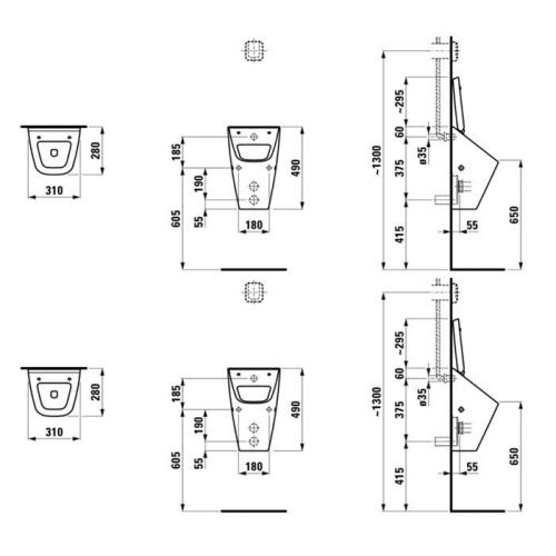 Писсуар подвесной Laufen Vila 8.4114.1.000.000.1 белый - фото 2