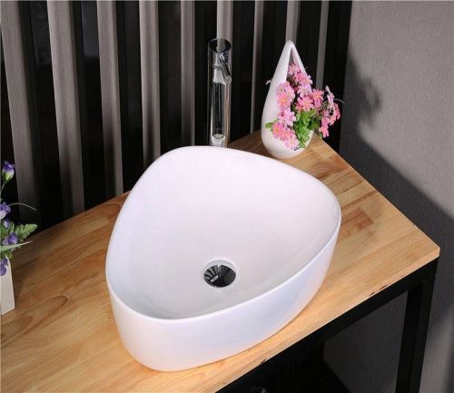 Раковина CeramaLux 9386 50х40 накладная цвет белый без отверстий под смеситель - фото 3