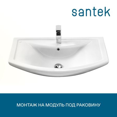 Раковина из сантехнического фарфора Santek Балтика WH501524 80х50 накладная цвет белый