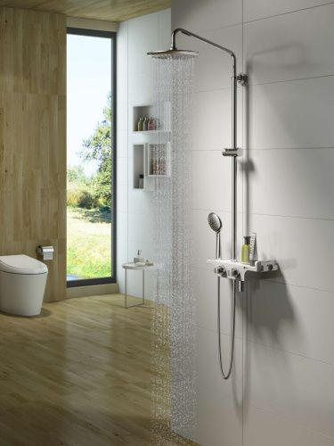 Душевая стойка LeMark Tropic LM7008C настенная цвет белый/хром - фото 2