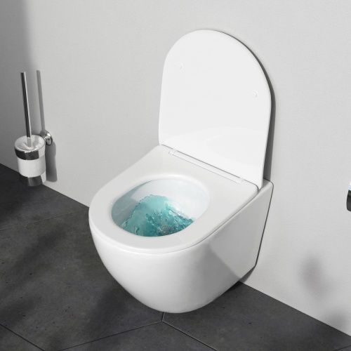 Унитаз подвесной Am.Pm Like C801900SC белый с сиденьем микролифт безободковый каскадный смыв - фото 3