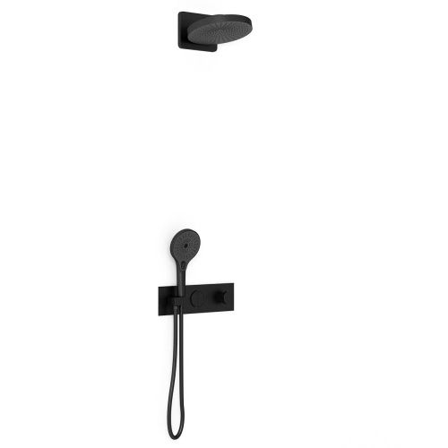 Душевая система Vincea VSFW-422TI1MB встраиваемая в стену цвет черный с термостатом - фото 2