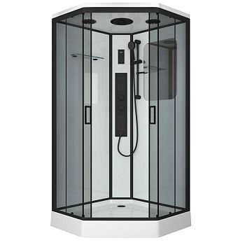 Душевая кабина Niagara Premium 69020134GDBLACK 100х100 пятиугольная с крышей ориентация универсальная