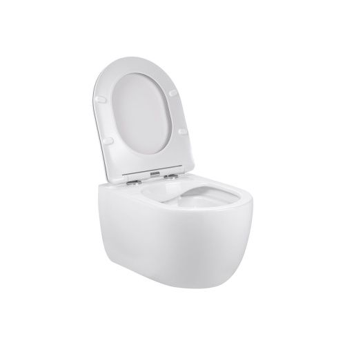 Унитаз подвесной Vincea Evo VT1-34S белый с сиденьем микролифт безободковый душевой смыв - фото 4