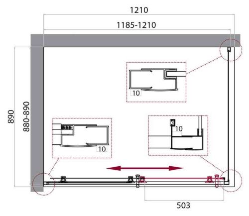 Душевой уголок BelBagno UNO-195 UNO-195-AH-1-120/90-P-Cr 120х90 стекло рифленое профиль хром без поддона - фото 2