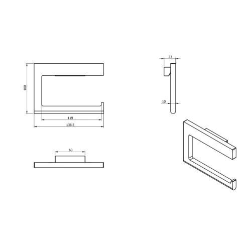 Бумагодержатель Langberger BLACK EDITION 38043A-BP - фото 2