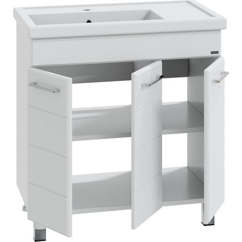 Тумба под раковину СанТа Омега 207051 80х40 напольная цвет белый - фото 2