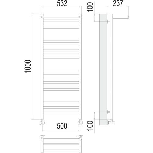 Полотенцесушитель водяной Terminus 4670078529442 55х100 хром - фото 3