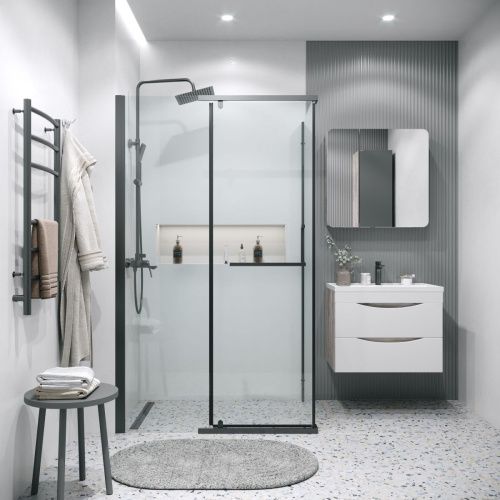 Душевой уголок Grossman Pragma 120.K33.03.1280.21.00 120х80 стекло прозрачное профиль черный без поддона - фото 3