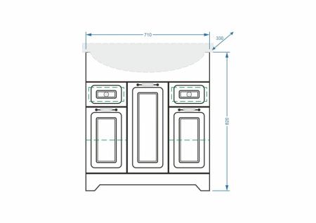 Тумба под раковину Stella Polar Кармела ольха SP-00000174 70х30 напольная цвет белый