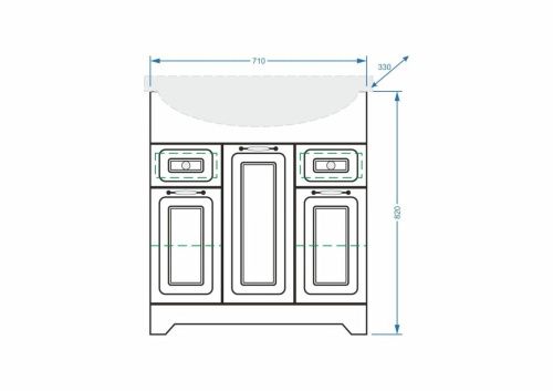 Тумба под раковину Stella Polar Кармела ольха SP-00000174 70х30 напольная цвет белый - фото 2