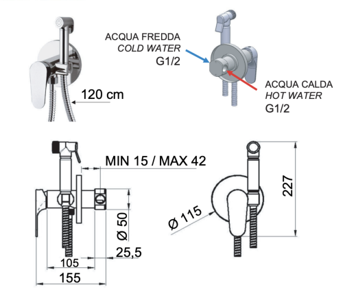 Гигиенический душ со смесителем Remer L65W хром - фото 2