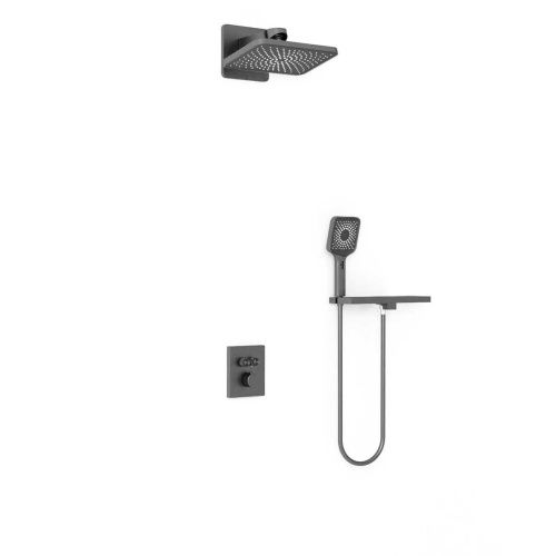 Душевая система Vincea Inspire VSFW-3I21MT4RGM встраиваемая в стену цвет вороненая сталь с термостатом - фото 2