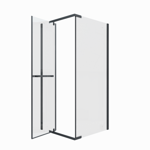 Душевой уголок Cerutti SPA MIMI ZQ91B 90х90 стекло прозрачное профиль черный без поддона - фото 3