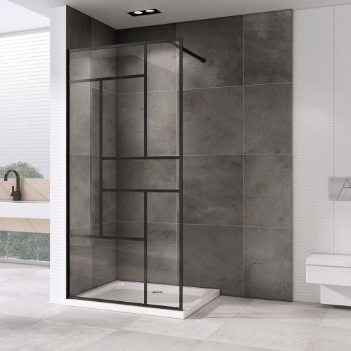 Душевая перегородка Abber Immer Offen AG63120B8 120х200 стекло прозрачное профиль черный - фото 2