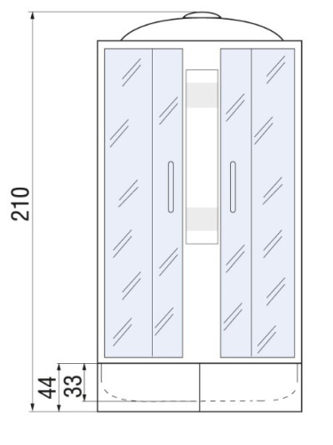 Душевая кабина River NARA 10000002822 120х80 асимметричная с крышей ориентация левая - фото 2