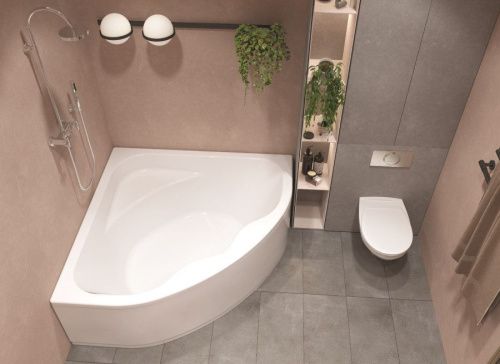 Ванна акриловая Santek Мелвилл 1WH302402 140х140 угловая четверть круга без каркаса - фото 5