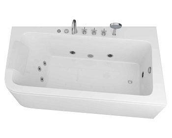 Ванна акриловая Grossman GR-17095-1R 170х95 пристенная асимметричная с ножками