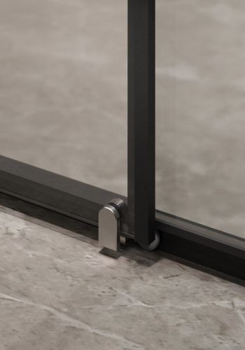 Душевая дверь Timo T06 150х195 стекло матовое профиль черный - фото 5