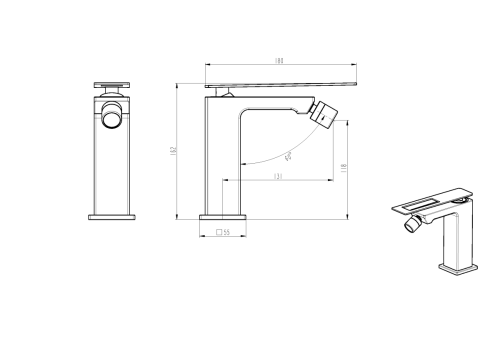 Смеситель Boheme Q 146-WG.2 на биде белый - фото 2