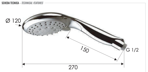 Душевая лейка Remer 318XFX цвет хром - фото 2