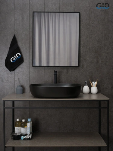 Раковина керамическая Gid Lago 53355 60х40 накладная цвет черный без отверстий под смеситель - фото 2