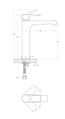 Смеситель Cezares NAUTIC NAUTIC-LC-SS на раковину бронза - фото 2