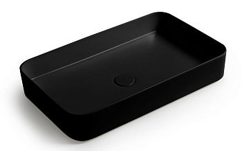 Раковина керамическая White Ceramic Blade W051705 70х40 накладная цвет черный