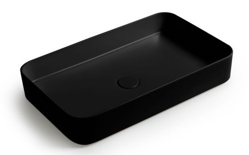 Раковина керамическая White Ceramic Blade W051705 70х40 накладная цвет черный