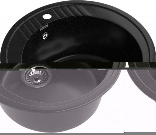 Кухонная мойка Granfest Rondo R-520 черный 50х50 цвет черный поверхность матовая - фото 2