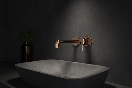 Смеситель для раковины Teska ATLAS E5709 встраиваемый в стену розовое золото