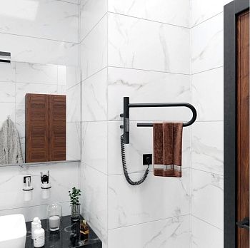 Полотенцесушитель электрический Vincea VTD-1P1BE 40х25 черный