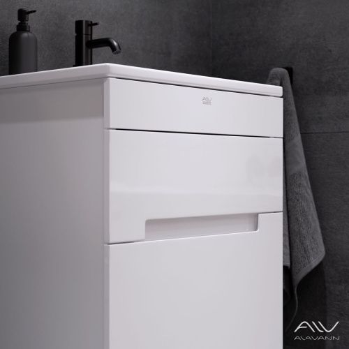Тумба с раковиной Alavann Rita ALV0988000 60х50 подвесная цвет белый - фото 4
