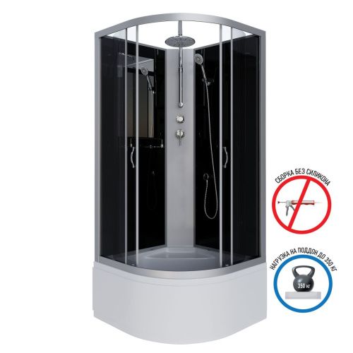 Душевая кабина Niagara Classic 25091434BKT 100х100 четверть круга без крыши ориентация универсальная - фото 2