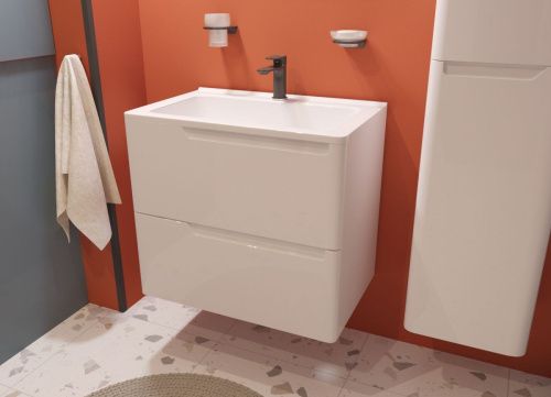 Тумба с раковиной Эстет Kare Luxe ФР-00007073 70х50 подвесная цвет белый - фото 4