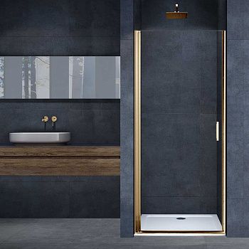 Душевая дверь Vincea Alpha VDP-3AL900CLG 90х195 стекло прозрачное профиль золото