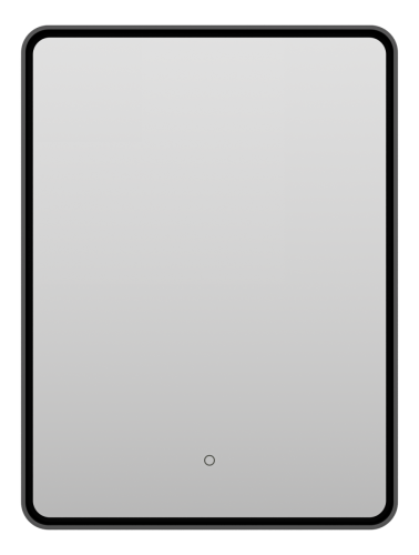 Зеркало с подсветкой Brevita Mercury MER-Rett6-060/80-black 60х80 подвесное - фото 2